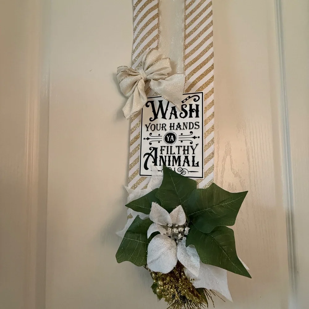 Im Featured! Holiday Bathroom Over The Door Double Christmas Swag wreath